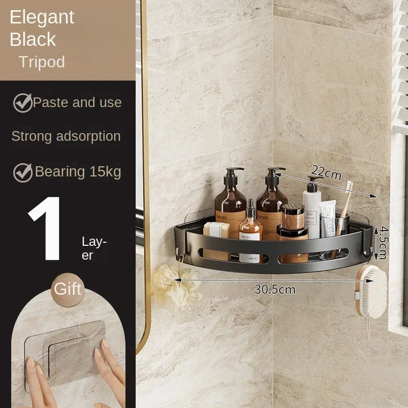 3/2/1 PCS Strong Adhesive No Drill Shower Shelf Storage Upgraded Waterproof Bathroom Organizer Shampoo & Towel Holder Wall Mount