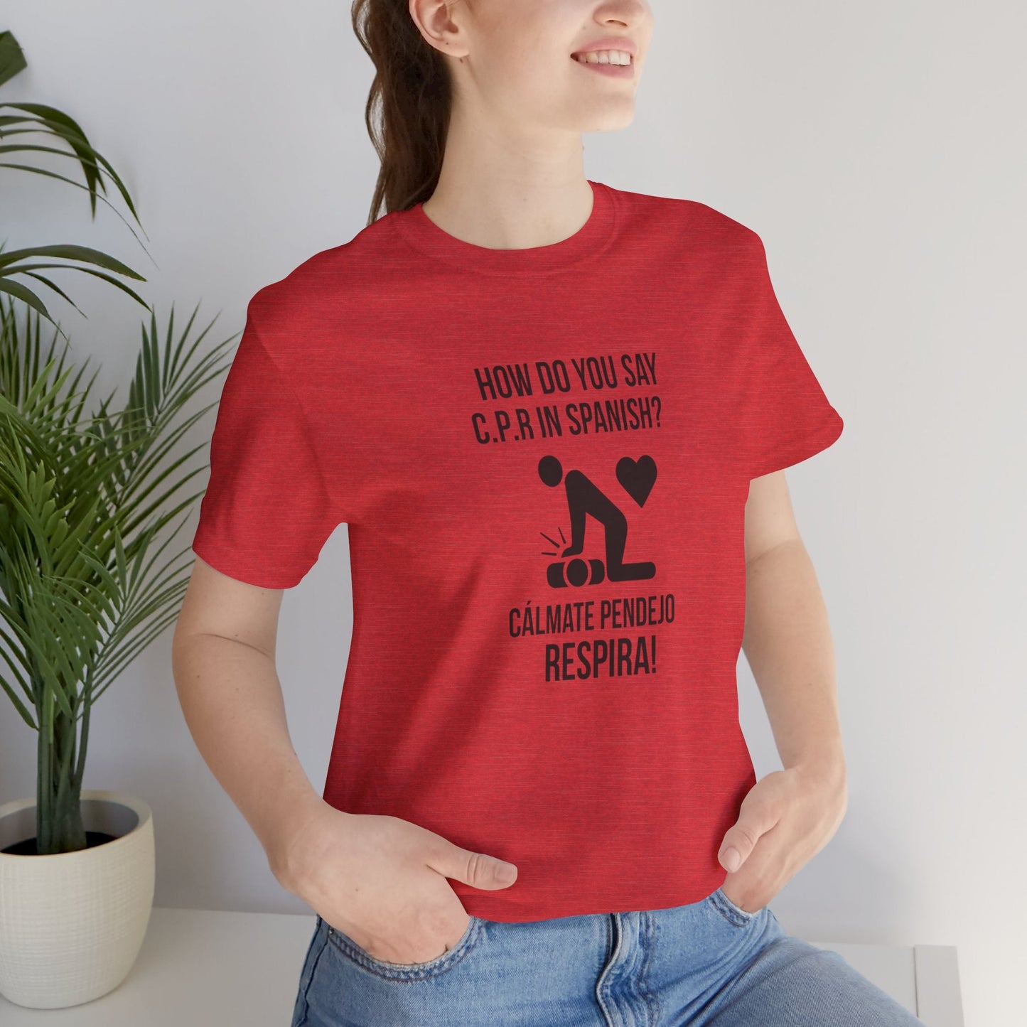 Spanish CPR Humor Tee, Funny T-Shirt, Unisex Short Sleeve Shirt, Great Gift for Nurses, Medical Students, CPR Classes