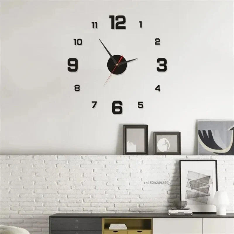 New 3D Acrylic Mirror Wall Clock Sticker for 40CM Fashion DIY Quartz Clocks Watch Home Decoration Living Room Stickers
